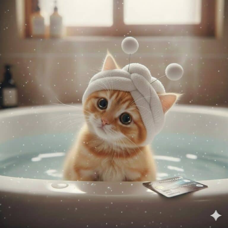 세탁기에 돌린 신용카드를 욕탕에서 걱정하는 외계 고양이, ATM 테스트 전 상황