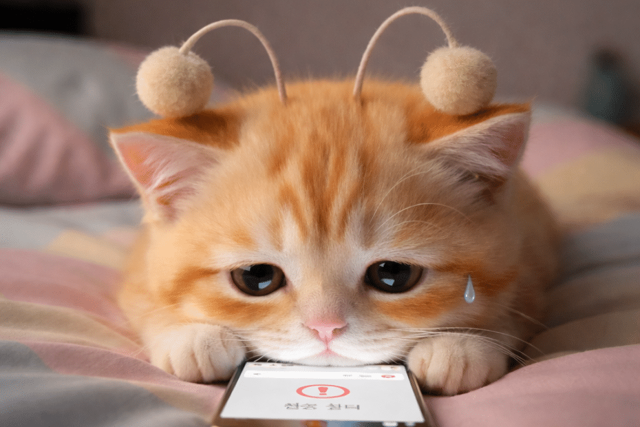 인스타 DM 전송 실패 오류로 침대에 엎드린 스텔라캣 썸네일 이미지