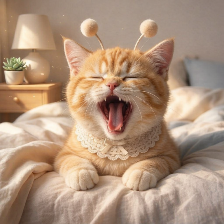 인터넷이 느려 지루해 하품하는 스텔라 고양이 이미지