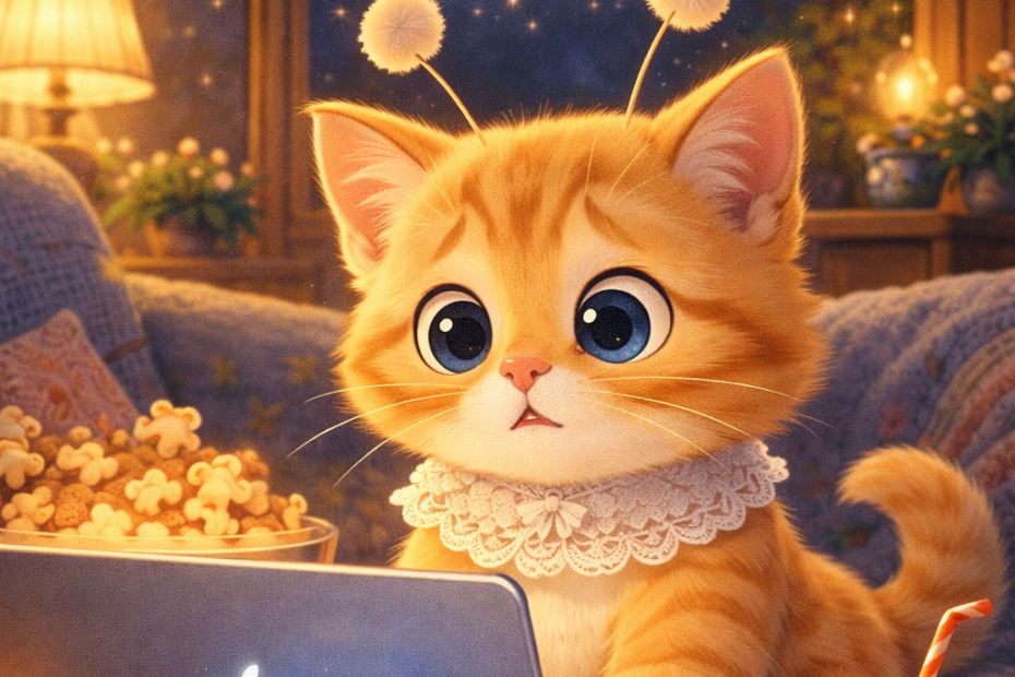 맥북에서 디즈니플러스 4K가 안 나오는 상황을 표현한 스텔라 고양이 썸네일