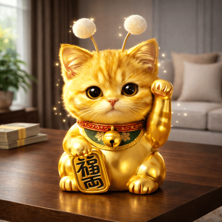 돈 많이 버세요 마네키네코 황금 고양이 썸네일