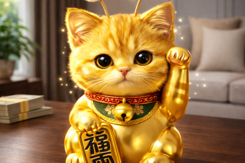 돈 많이 버세요 마네키네코 황금 고양이 썸네일