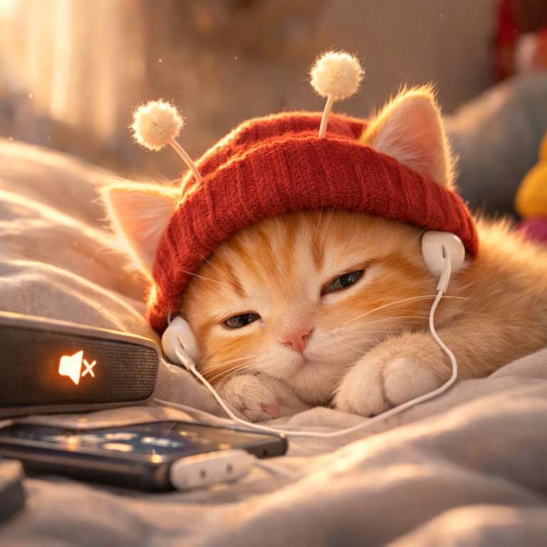 음악을 듣는데 소리가 나오지 않아 졸린 스텔라