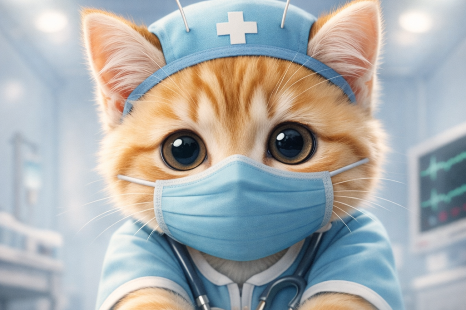 위급한 상황에서 응급처치를 하는 스텔라 고양이 의사 썸네일