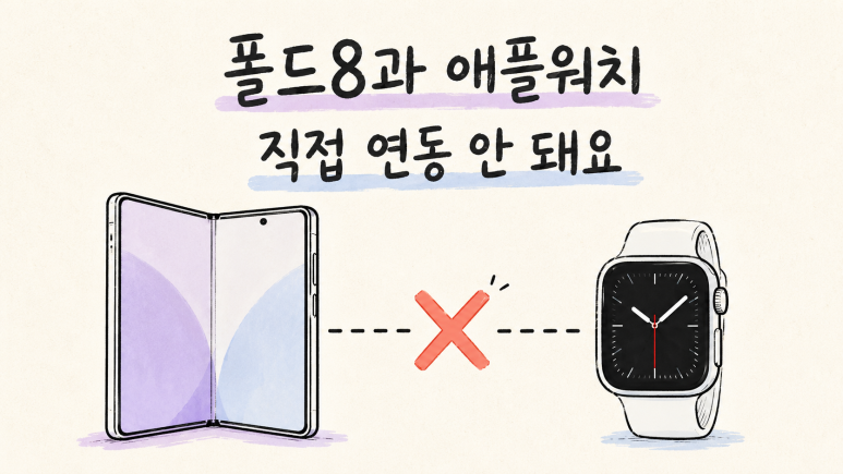 갤럭시에서 애플워치 직접 연동은 안 되요