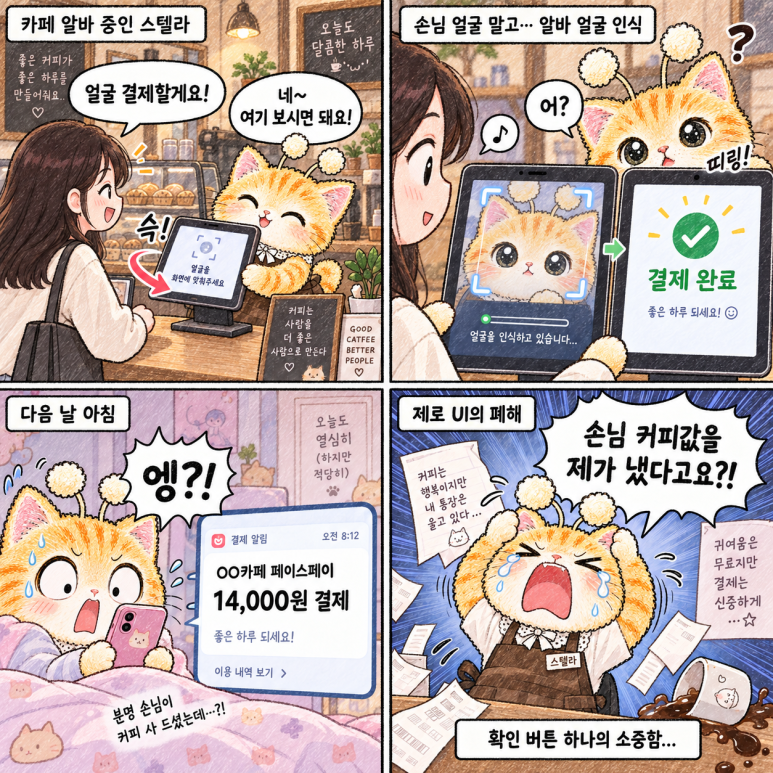 토스 페이스페이 2차 인증, 알바생 4컷만화